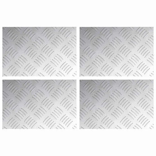 Stair Tread 4 pcs 30 x 20 cm Silver Aluminium Rectangular
