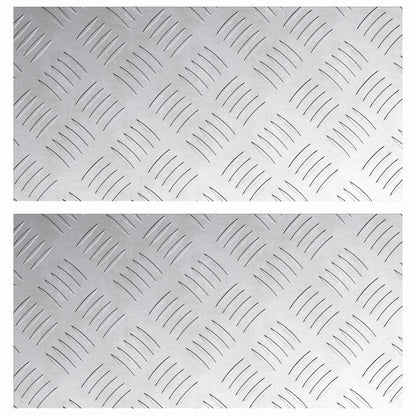 Stair Tread Rectangular 2 pcs Silver 40 x 20 cm Aluminium