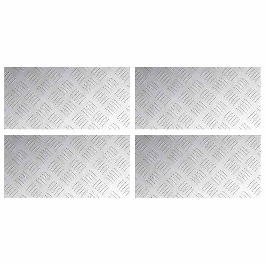 Stair Tread 4 pcs 40 x 20 cm Silver Aluminium Rectangular