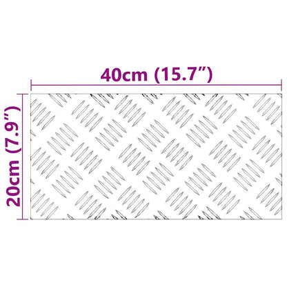 Stair Tread Rectangular 4 pcs Silver 40 x 20 cm Aluminium