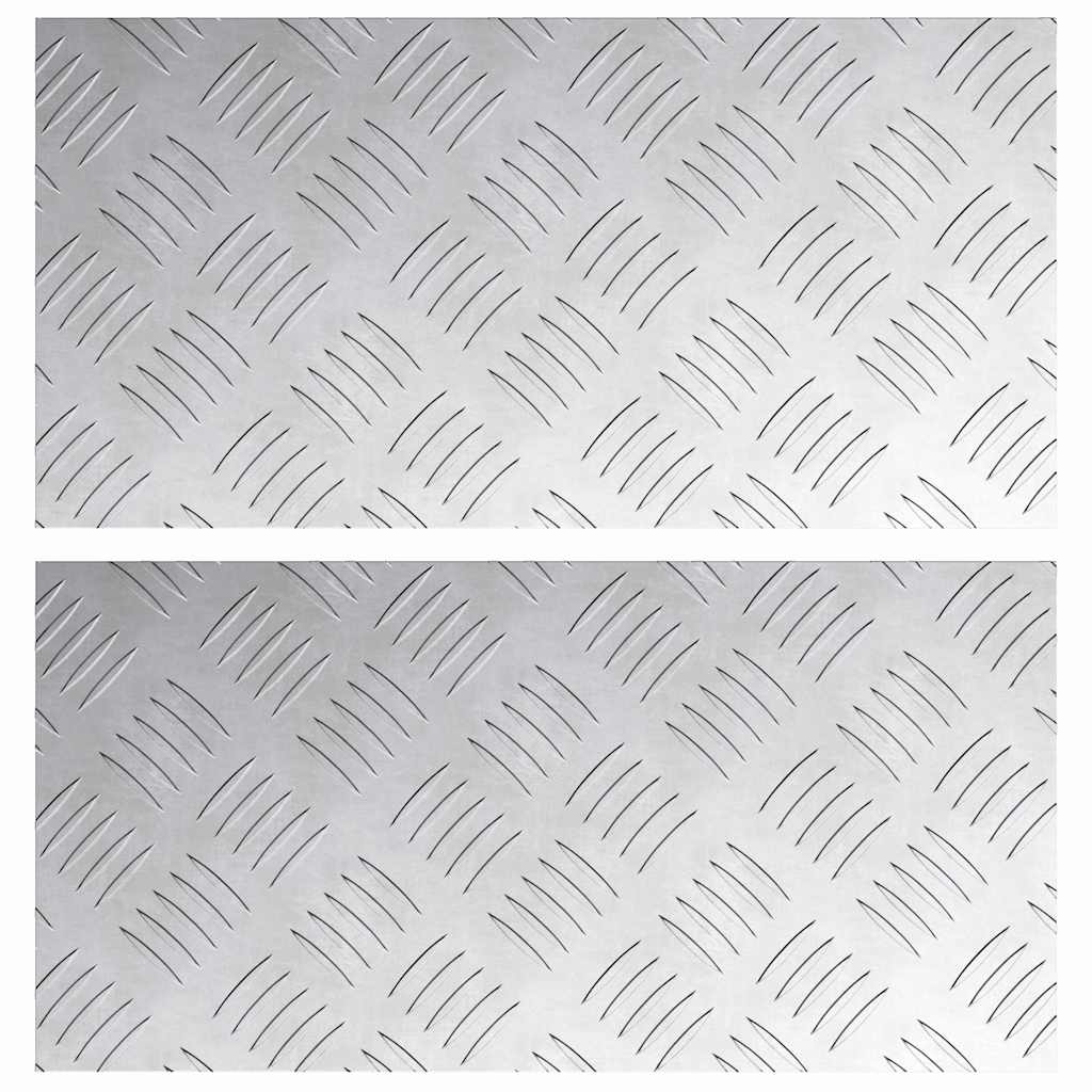 Stair Tread Rectangular 2 pcs Silver 40 x 20 cm Aluminium