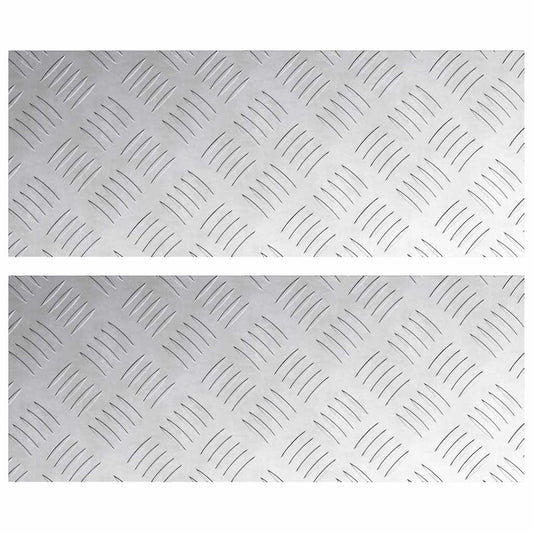 Stair Tread 2 pcs 50 x 20 cm Silver Aluminium Rectangular