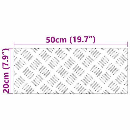 Stair Tread Rectangular 4 pcs Silver 50 x 20 cm Aluminium