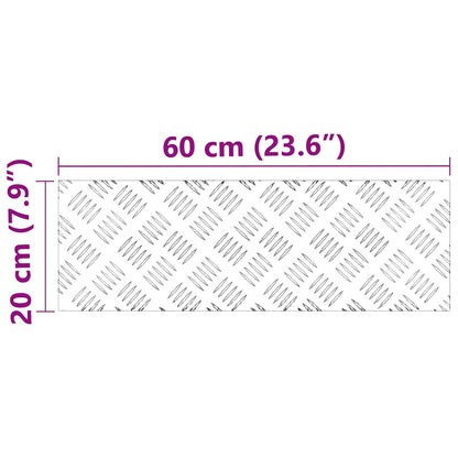 Stair Tread Rectangular 4 pcs Silver 60 x 20 cm Aluminium