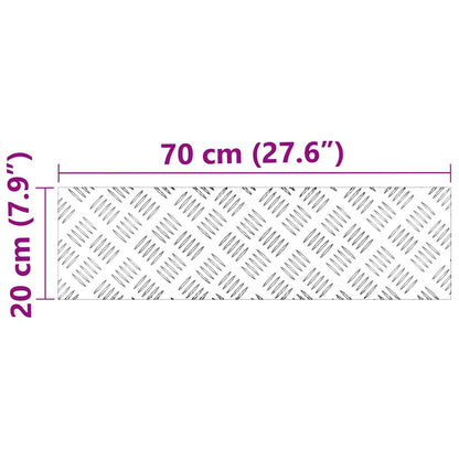 Stair Tread Rectangular 2 pcs Silver 70 x 20 cm Aluminium