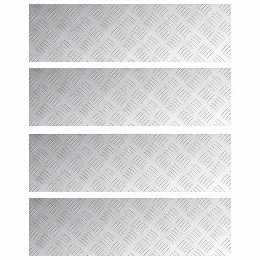 Stair Tread 4 pcs 70 x 20 cm Silver Aluminium Rectangular