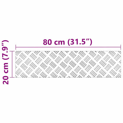 Stair Tread Rectangular 4 pcs Silver 80 x 20 cm Aluminium
