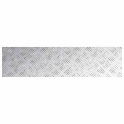 Stair Tread Rectangular 4 pcs Silver 80 x 20 cm Aluminium