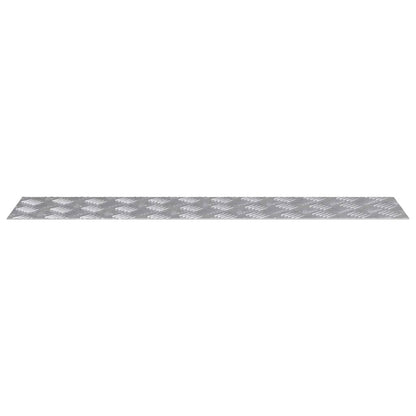 Stair Tread Rectangular 2 pcs Silver 90 x 20 cm Aluminium