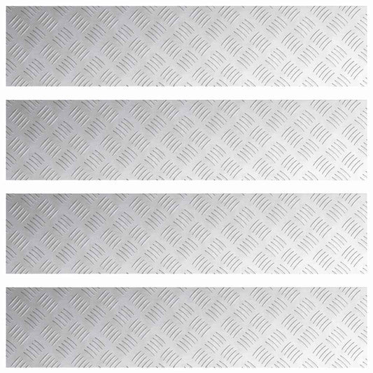 Stair Tread 4 pcs 90 x 20 cm Silver Aluminium Rectangular