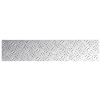 Stair Tread Rectangular 4 pcs Silver 90 x 20 cm Aluminium