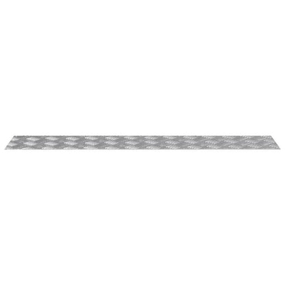Stair Tread Rectangular 4 pcs Silver 100 x 20 cm Aluminium