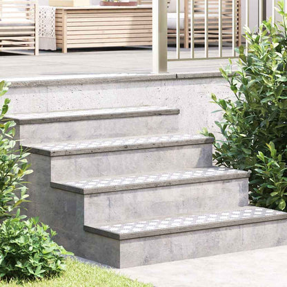 Stair Tread Rectangular 4 pcs Silver 100 x 20 cm Aluminium