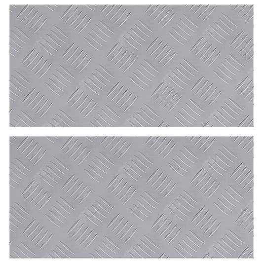 Stair Tread 2 pcs 50 x 25 cm Silver Aluminium Rectangular