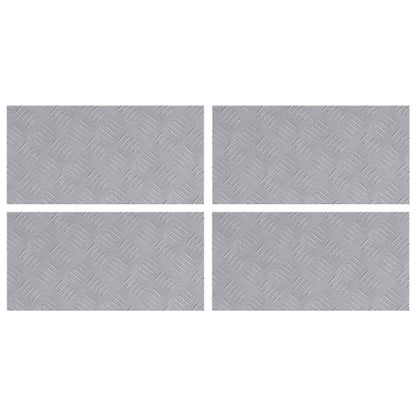 Stair Tread Rectangular 4 pcs Silver 50 x 25 cm Aluminium