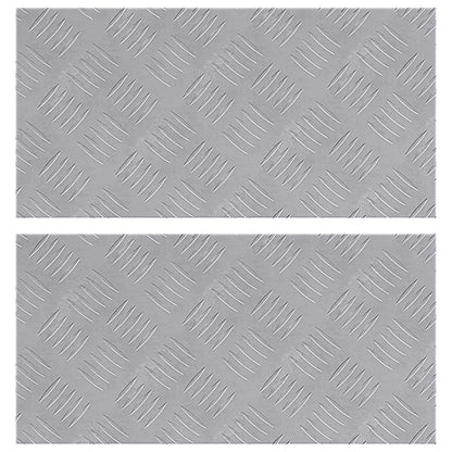 Stair Tread Rectangular 2 pcs Silver 50 x 25 cm Aluminium