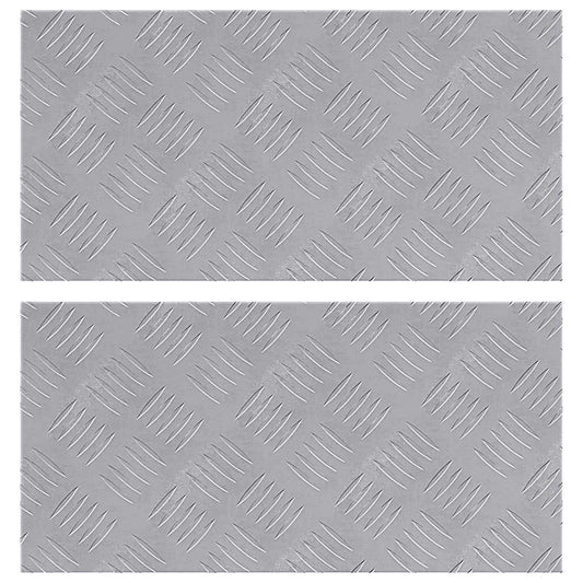 Stair Tread 2 pcs 50 x 25 cm Silver Aluminium Rectangular
