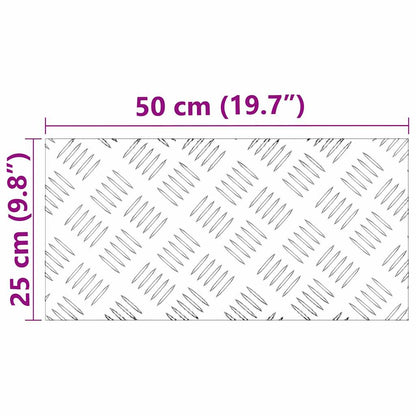 Stair Tread Rectangular 4 pcs Silver 50 x 25 cm Aluminium