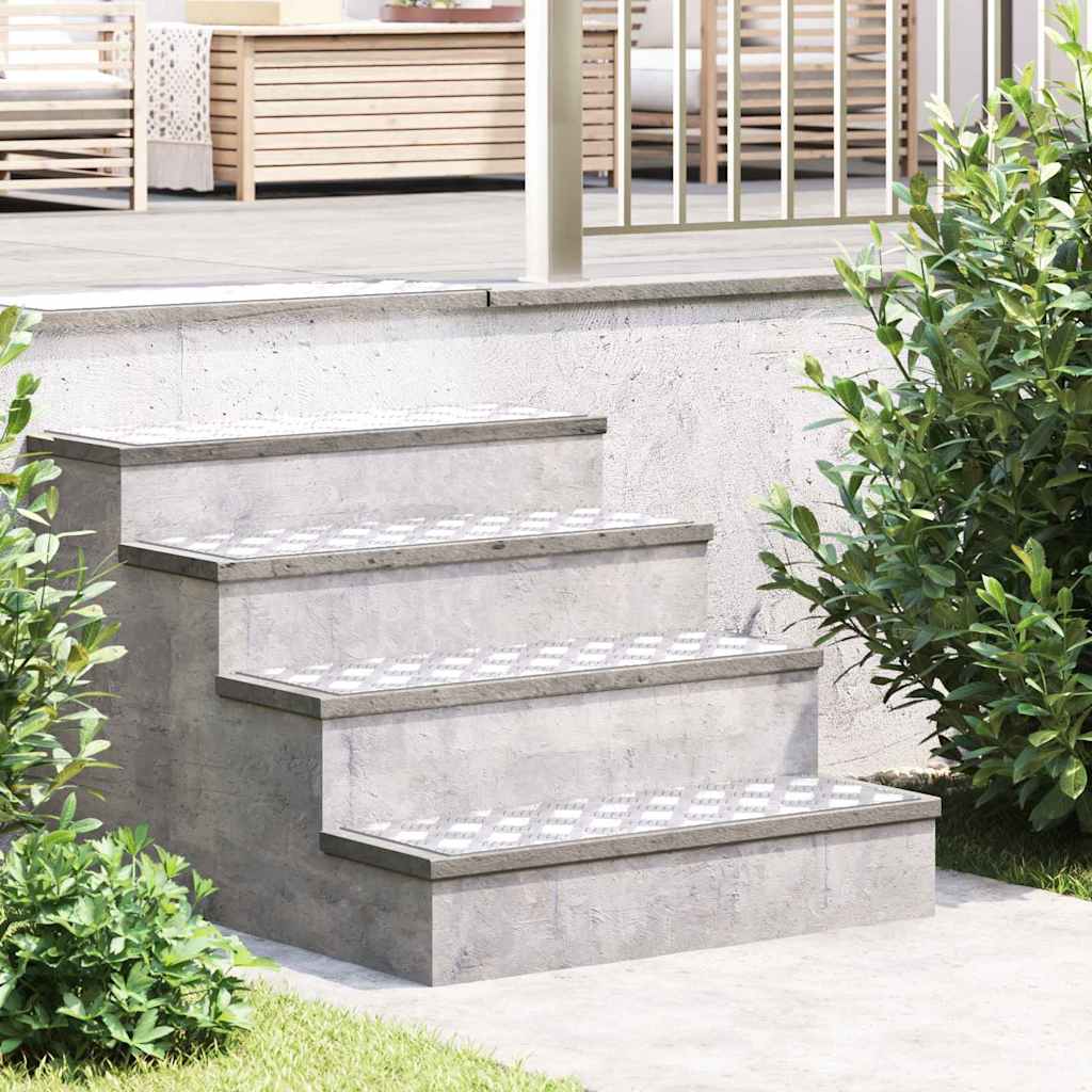 Stair Tread Rectangular 2 pcs Silver 75 x 25 cm Aluminium