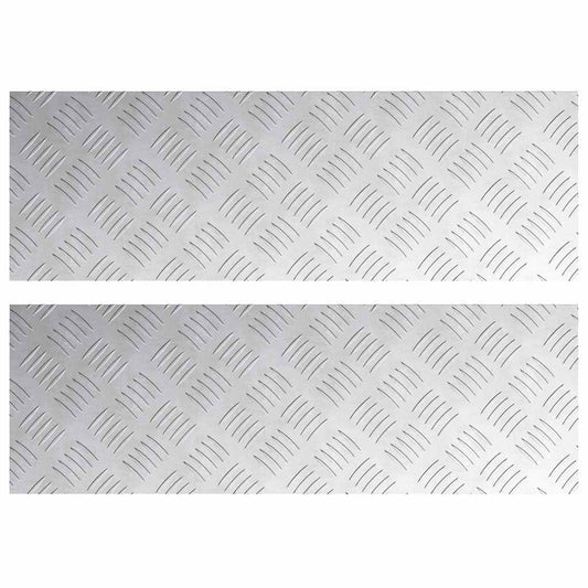 Stair Tread 2 pcs 75 x 25 cm Silver Aluminium Rectangular