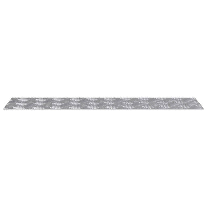 Stair Tread Rectangular 2 pcs Silver 100 x 25 cm Aluminium