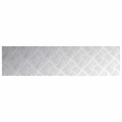 Stair Tread Rectangular 2 pcs Silver 100 x 25 cm Aluminium