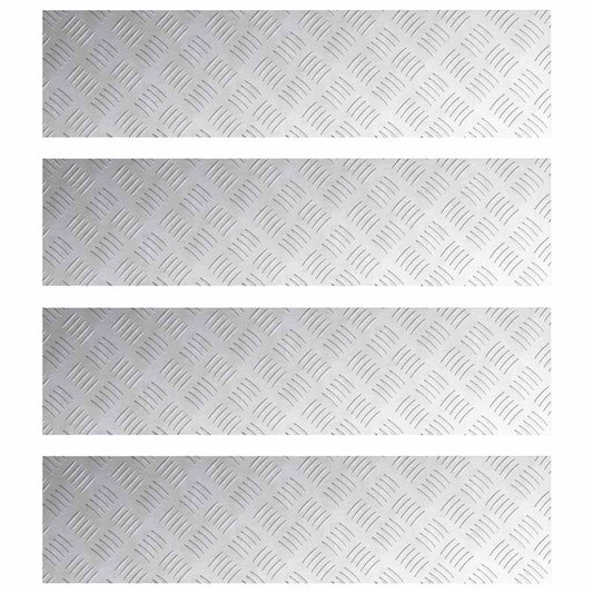 Stair Tread 4 pcs 100 x 25 cm Silver Aluminium Rectangular