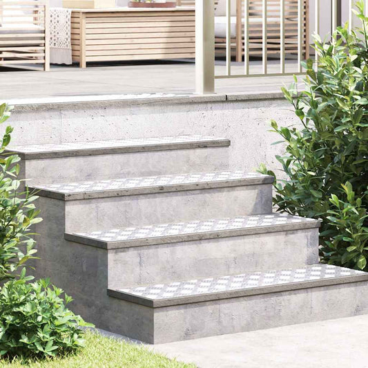 Stair Tread 4 pcs 100 x 25 cm Silver Aluminium Rectangular