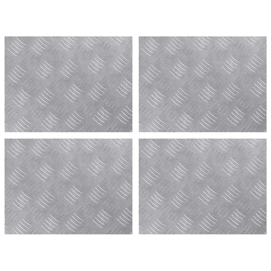 Stair Tread 4 pcs 40 x 30 cm Silver Aluminium Rectangular
