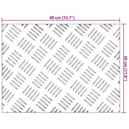 Stair Tread Rectangular 4 pcs Silver 40 x 30 cm Aluminium