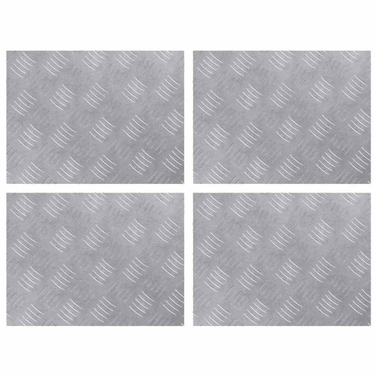 Stair Tread 4 pcs 40 x 30 cm Silver Aluminium Rectangular