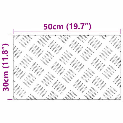 Stair Tread Rectangular 4 pcs Silver 50 x 30 cm Aluminium