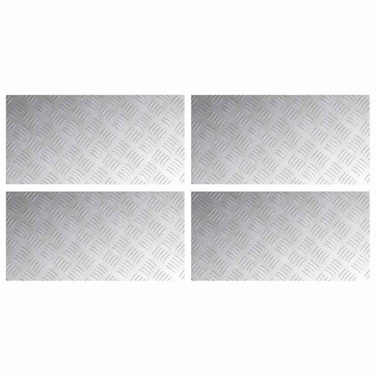 Stair Tread 4 pcs 60 x 30 cm Silver Aluminium Rectangular