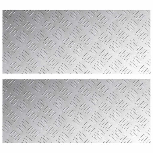 Stair Tread 2 pcs 70 x 30 cm Silver Aluminium Rectangular