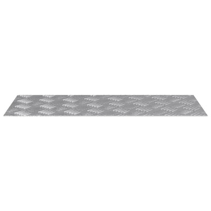 Stair Tread Rectangular 4 pcs Silver 70 x 30 cm Aluminium