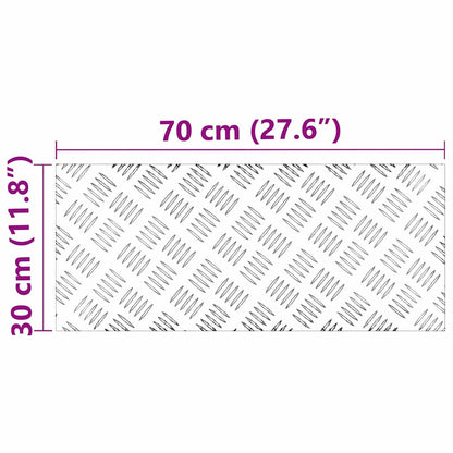 Stair Tread Rectangular 4 pcs Silver 70 x 30 cm Aluminium