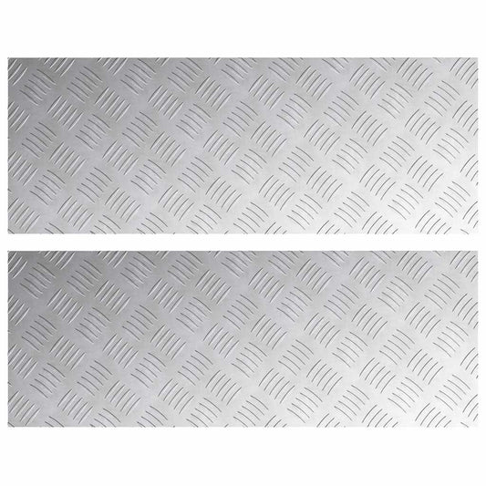 Stair Tread 2 pcs 80 x 30 cm Silver Aluminium Rectangular