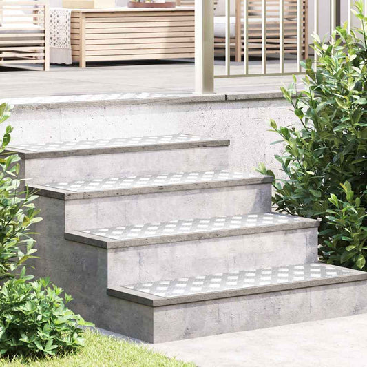 Stair Tread 4 pcs 90 x 30 cm Silver Aluminium Rectangular