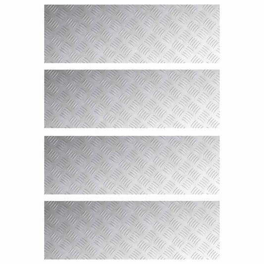 Stair Tread 4 pcs 90 x 30 cm Silver Aluminium Rectangular
