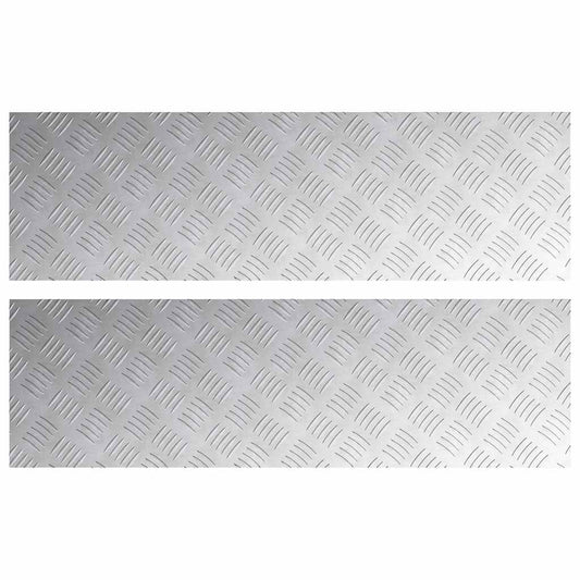 Stair Tread 2 pcs 100 x 30 cm Silver Aluminium Rectangular