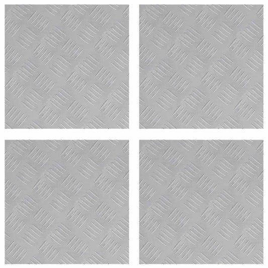 Stair Tread 4 pcs 40 x 40 cm Silver Aluminium Square