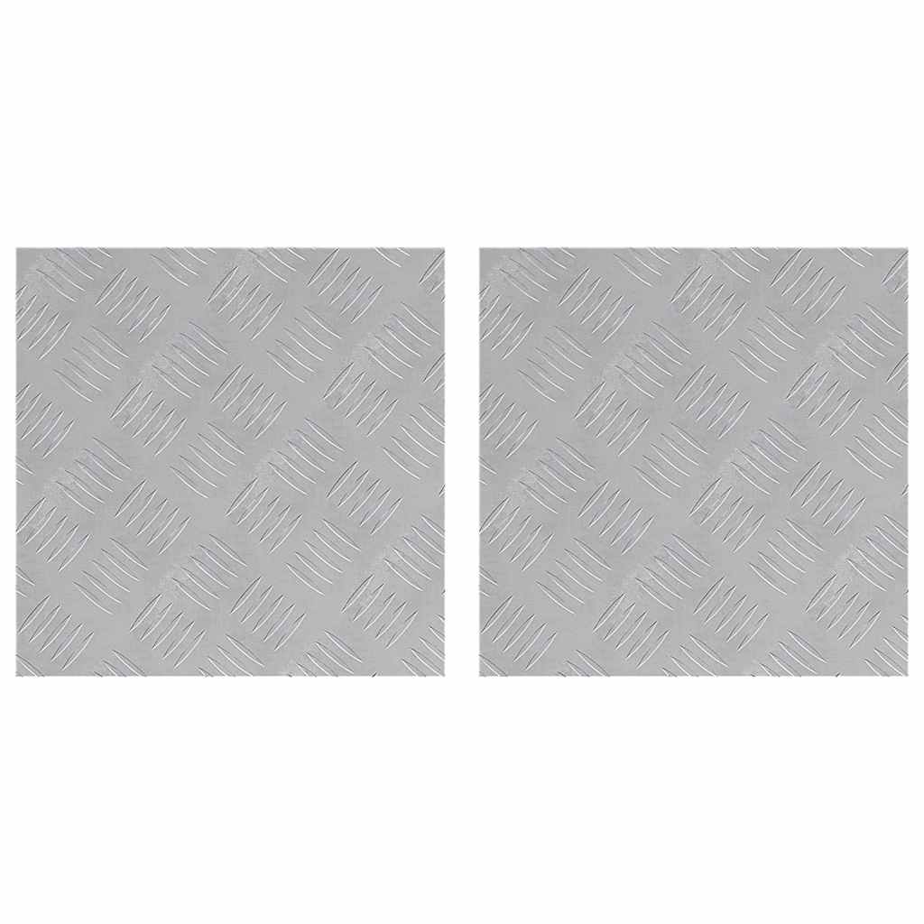 Stair Tread Square 2 pcs Silver 40 x 40 cm Aluminium