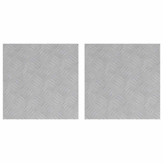 Stair Tread 2 pcs 40 x 40 cm Silver Aluminium Square