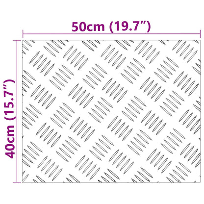 Stair Tread Rectangular 4 pcs Silver 50 x 40 cm Aluminium