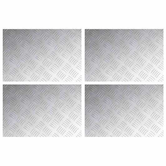 Stair Tread 4 pcs 60 x 40 cm Silver Aluminium Rectangular