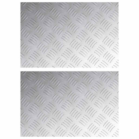 Stair Tread 2 pcs 60 x 40 cm Silver Aluminium Rectangular