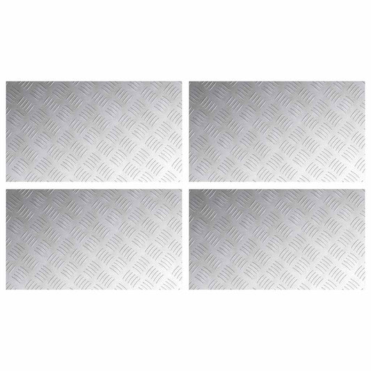 Stair Tread 4 pcs 70 x 40 cm Silver Aluminium Rectangular