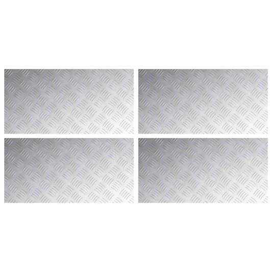 Stair Tread 4 pcs 80 x 40 cm Silver Aluminium Rectangular