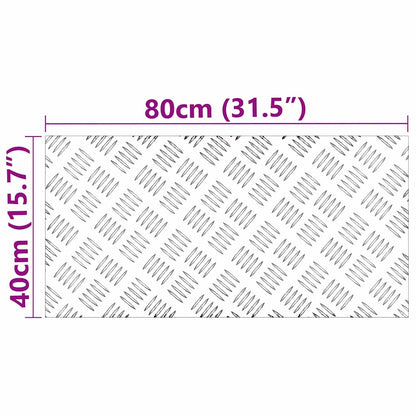 Stair Tread Rectangular 4 pcs Silver 80 x 40 cm Aluminium