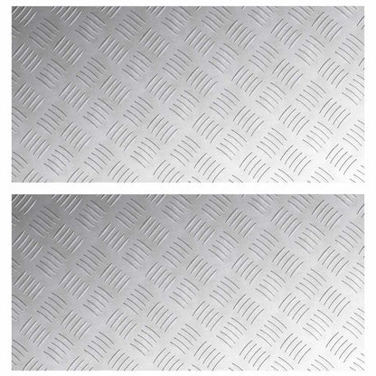 Stair Tread Rectangular 2 pcs Silver 80 x 40 cm Aluminium